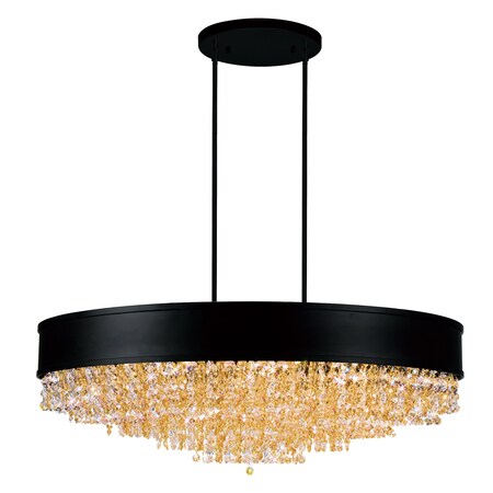 Cwi Lighting Medina 15 Light Drum Shade Chandelier With Black Finish 5687P30-22-101